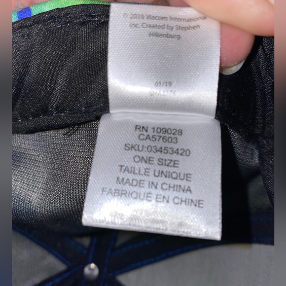 SpongeBob SquarePants Mens Snapback Flat-bill Hat Tropical Floral Pattern - Picture 6 of 6